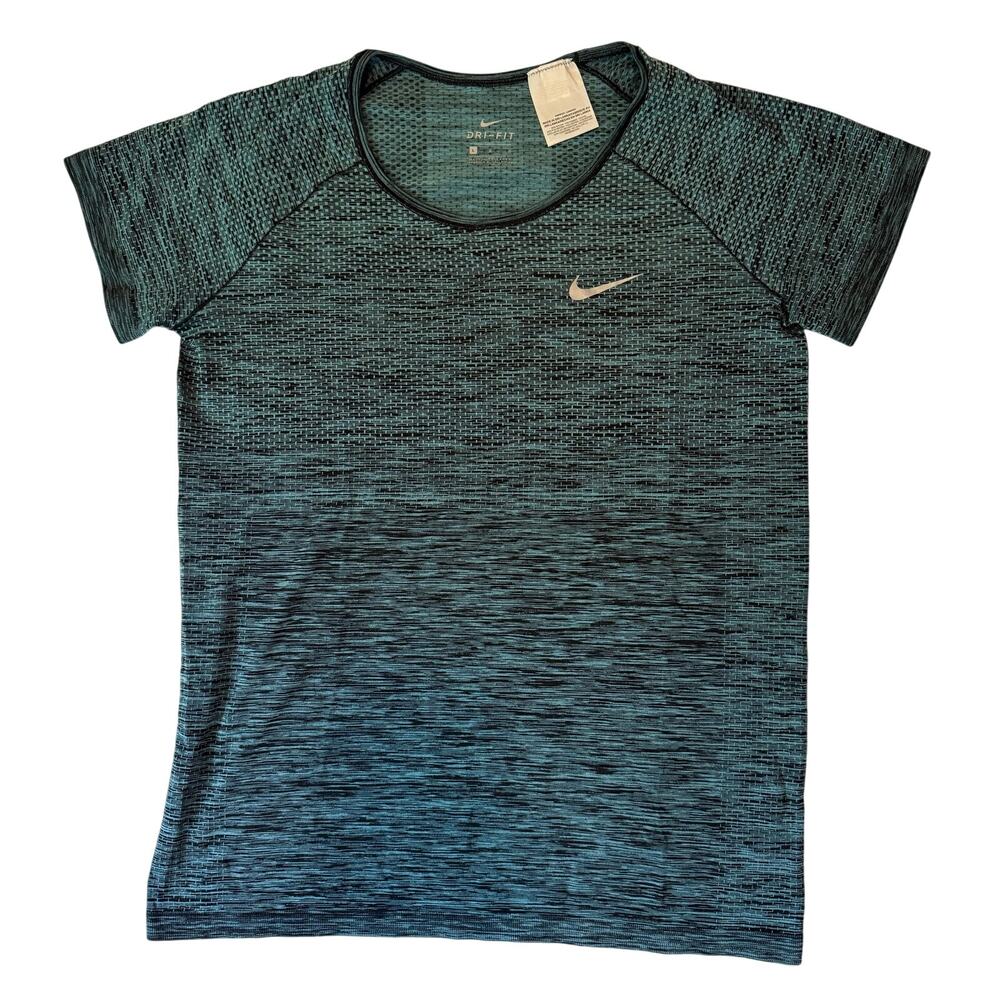 Nike Dri-Fit Women’s Large Green Reflective Short Sleeve Athletic Top